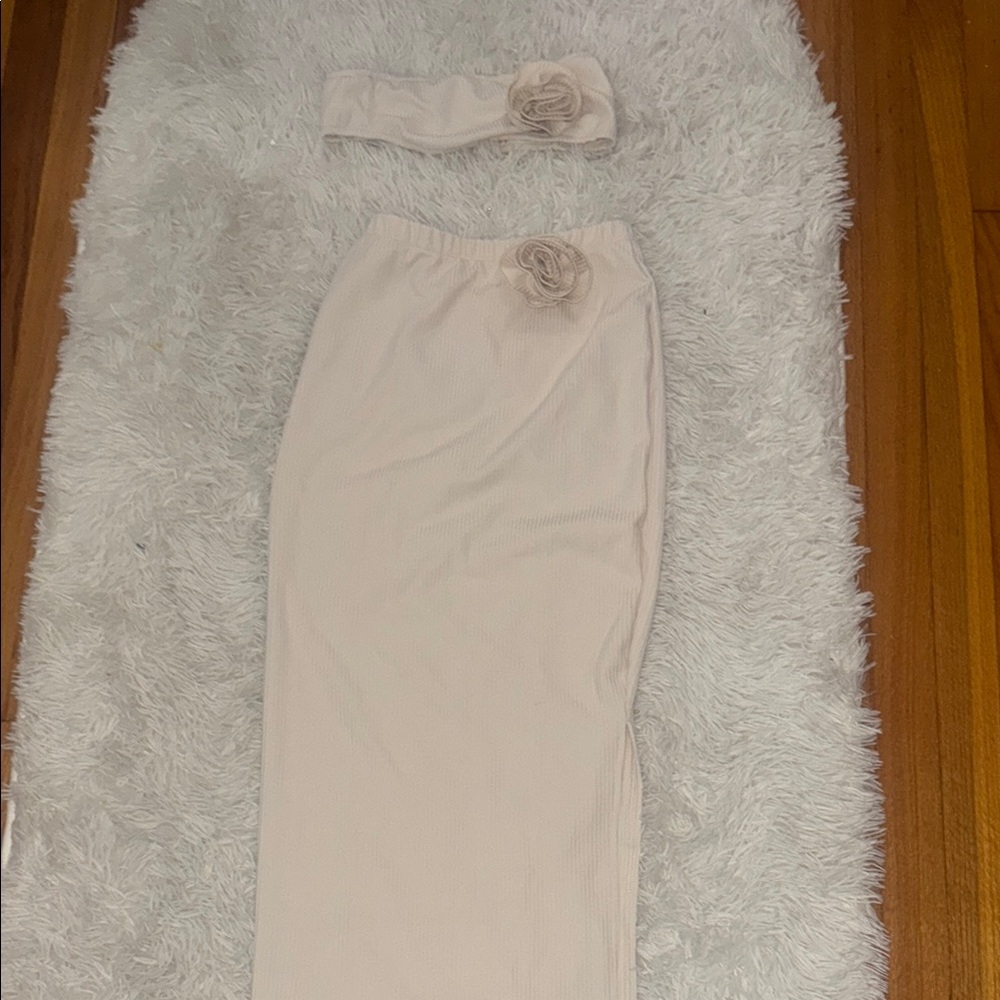 Cream Maxi Pencil Dress Set for Cocktail Night Out